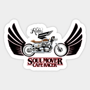 winged Cafe Racer Soul Mover with type Sticker